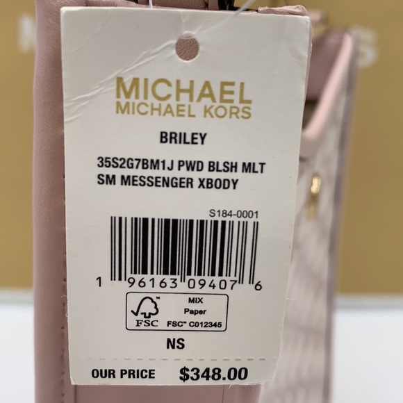 MICHAEL KORS Briley Small Logo Messenger XBODY Bag POWDER BLUSH MULTI - Picture 7 of 16